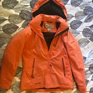 Orange Columbia jacket.